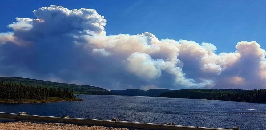 Пожары в Квебеке видны из космоса