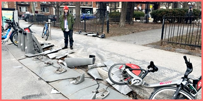 Неудачная парковка: пьяный водитель разбил десятки автомобилей и велосипедов в Монреале